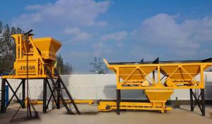 Quality 50Hz HZS25 Concrete Batching Plant , AC 380V Mobile Ready Mix Concrete Plant wholesale