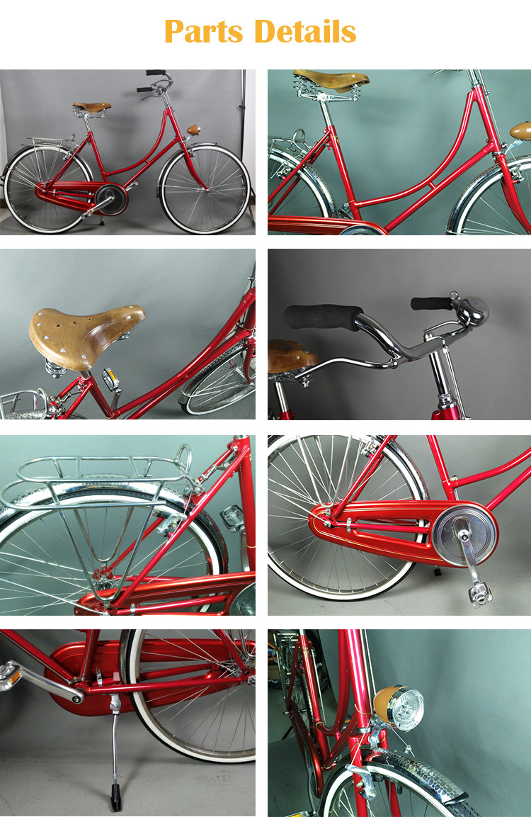 Cheap manufacturer price colorful hi-ten steel 26/28 size retro lady bicycle for sale