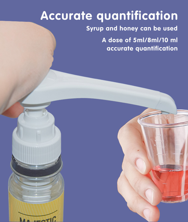 28-400 Closure Narrow Head Syrup Pump Dispenser 5ml 8ml 10ml dosage Food grade Plastic Sauce Pump