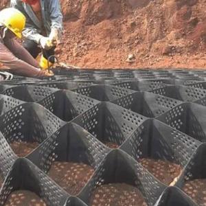 Quality Black HDPE Geocell For Road Base Stabilization Slop Protection Textured Perforated wholesale