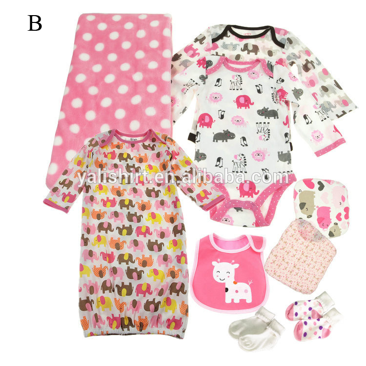 9pcs Infant Clothes Set Gift Items , Unisex Newborn Baby Clothes Set OEM Service