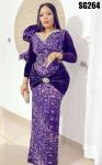 Sequins Decoration Wedding/Party Dress Nice Flocking Velvet Lace African Lace