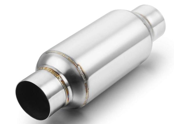 2.5" Inlet 2.5" Outlet 63.5mm Stainless Steel Resonator 12" Overall Length