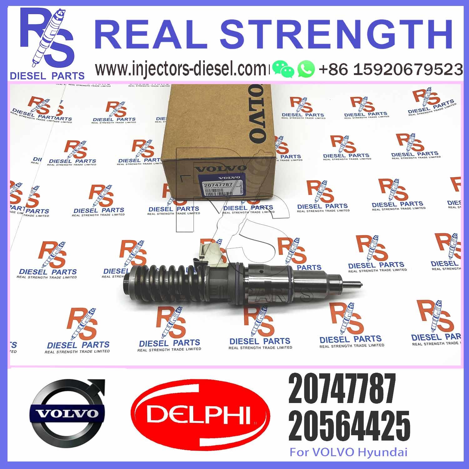 Diesel Engine 4 PINS Fuel Injector 20747787 for V-O-L-V (RENAULT) MD11 3530 & 35 with 9.5 MM BORE L195PBC