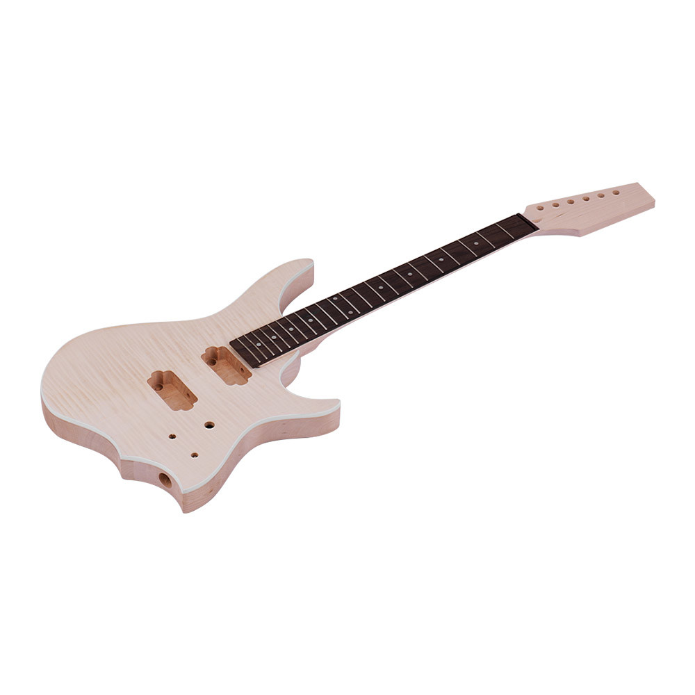 Unfinished DIY Electric Guitar Kit Basswood Body Maple Guitar Neck Rosewood Fingerboard