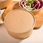 Waterproof Food Grade Paper Bowl Brown Takeout Ink Biodegradable Disposable