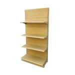 Retail Store Wood Gondola Shelving Wood Grain Transfer Heavy Duty Shelves