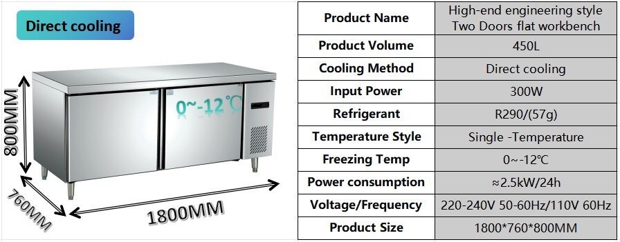 450L Restaurant Undercounter Freezer Multifunctional For Seafood And Vegetable