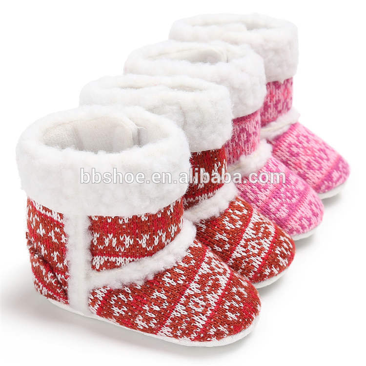 New fashion non-woven knitted crochet winter warm Walking shoes baby booties knit
