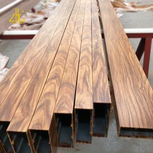 Quality 15mm 22mm 20mm Wood Grain Aluminium Square Tube Powder Coated Cladding wholesale