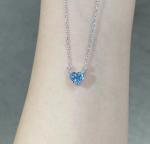 1.51ct Lab Diamond Jewelry Synthetic Cvd Blue Heart Cut Pendant 18k White Gold