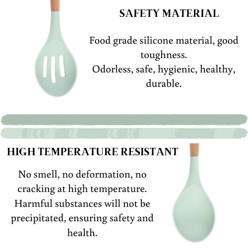 Nonstick Food Grade Silicone Cooking Utensils Set Withstand High Temperatures