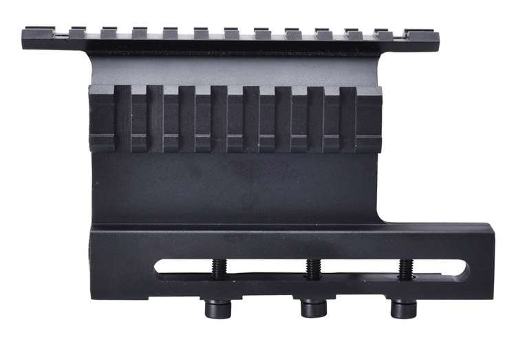 Side Mount Sight Scope Mount System with 127mm Bottom Length and Matte Black Finish