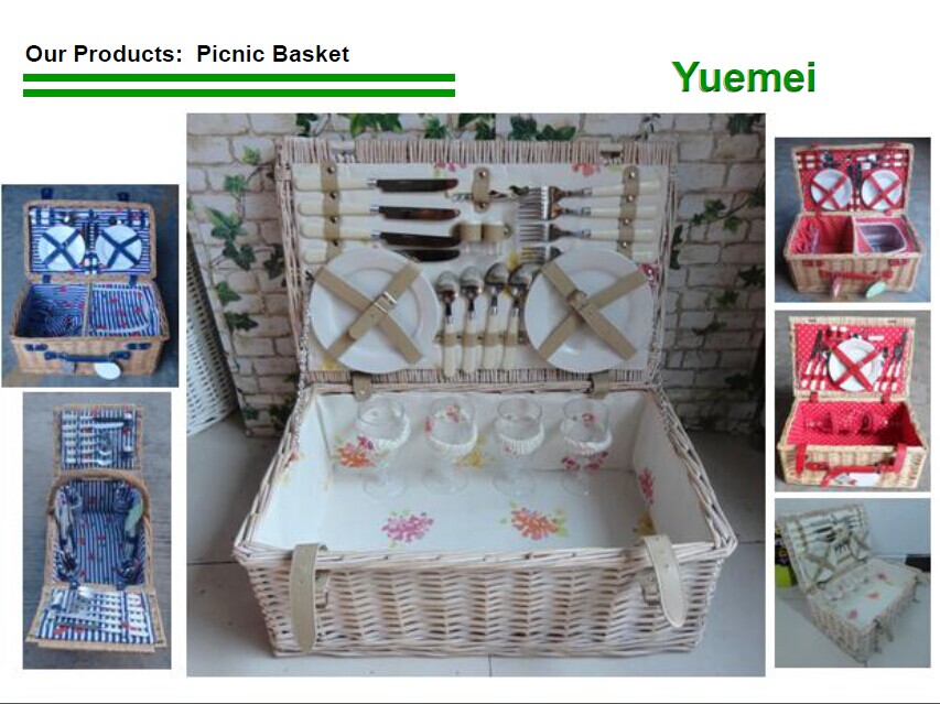 wicker handle basket manufacturer wicker redwine basket customized size 2 bottles