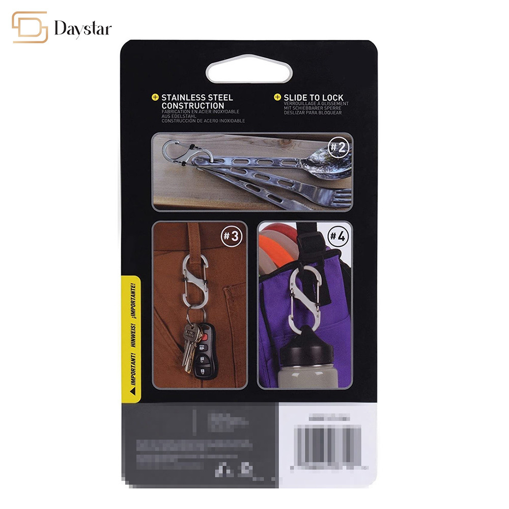 Zinc Alloy Metal Snap Hook Buckle 8 Shaped Keychain Dual Gate Clip