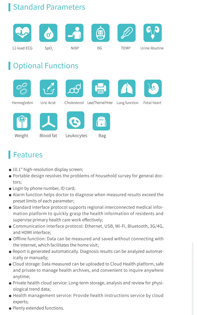 Telemedicine Equipment Wireless Patient Monitor Vital Signs