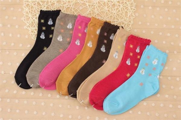 Fashion korean cute cartoon christmas patterned design thick cotton dress socks