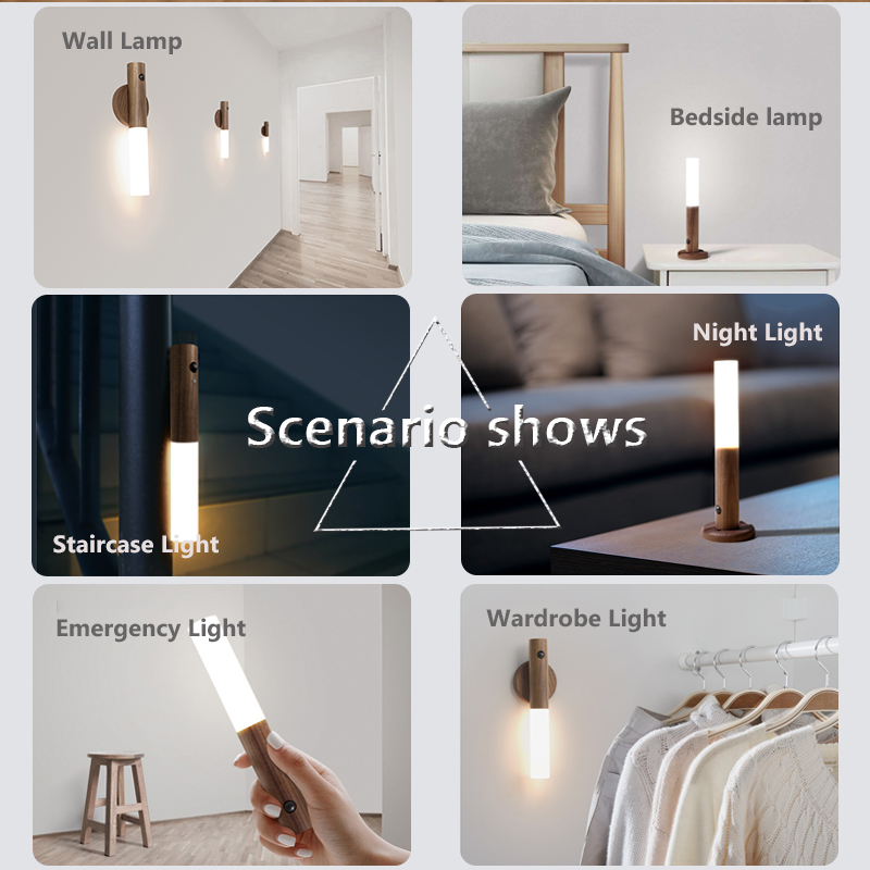 USB Rechargeable Motion Sensor Light, Intelligent Auto PIR Motion Sensor LED Rechargeable Magnetic Night Light