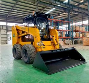 Quality 1200kg JC120 Skid Steer Loader 0.55m3 Bucket with Cummins engine and Brush Cutter For Sale wholesale