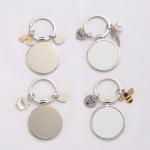 Round Sublimation Metal Keychain Pendant For Sublimation Photo Transfer Printing