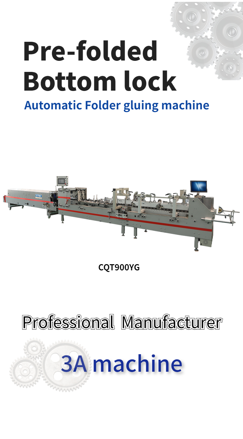 CQT900YG-2 Pre-Folded Bottom Lock Packaging Box Making Machine for High Productivity