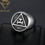 Gold Blue Lodge Stainless Steel Past Master Ring