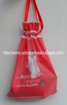 Red double-layer material outer CPE + inner PE plastic gift bag, drawstring bag