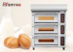 0.3kw Industrial Three Deck Gas big stainless steel Bread Baking Oven
