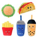 Stuffed Chips Hot Dog Cola Fast Food Plush Pet Toys For Dogs