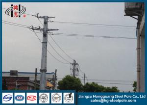 Quality 35KV Zinc Coated Steel Electric Power Pole For Electric Transmission Line Overhead Project wholesale