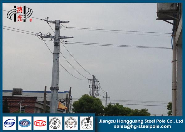 35KV Zinc Coated Steel Electric Power Pole For Electric Transmission Line
