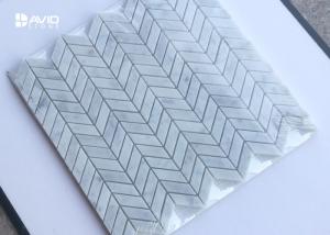 Quality Carrara Marble Mosaic Tile Sheets , Mosaic Kitchen Wall Tiles Anti - Wear wholesale