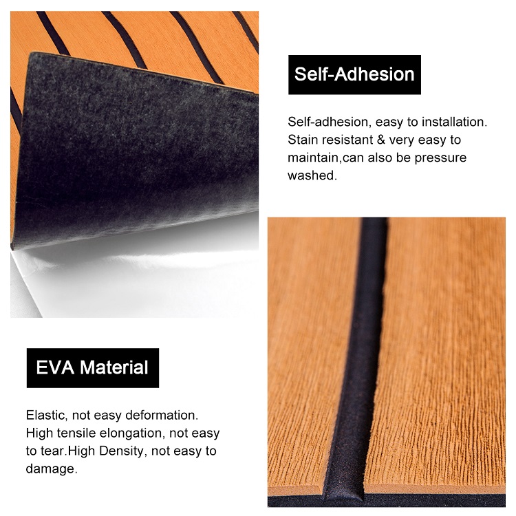 s T G Installation Type Decking Boat Deck Mat with Brushed EVA Foam and Easy Installation