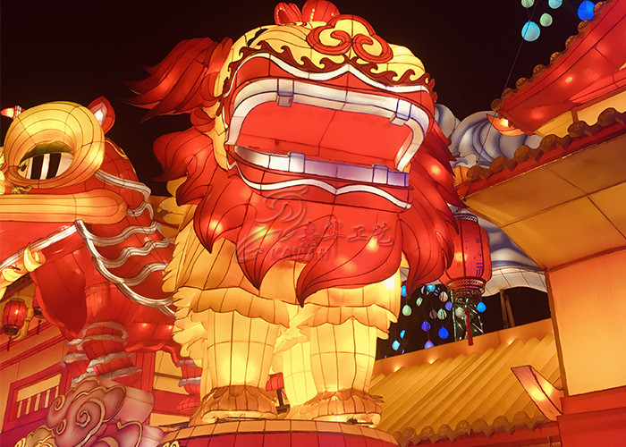 Animal Shaped Chinese Electric Lantern , Oriental Silk Lanterns For Festival