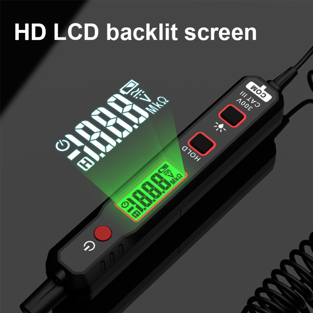 HT86B Digital Multimeter 12-300V AC DC Digital Voltage Detector Electrician Tools Pen Shaped Multimeter Voltmeter