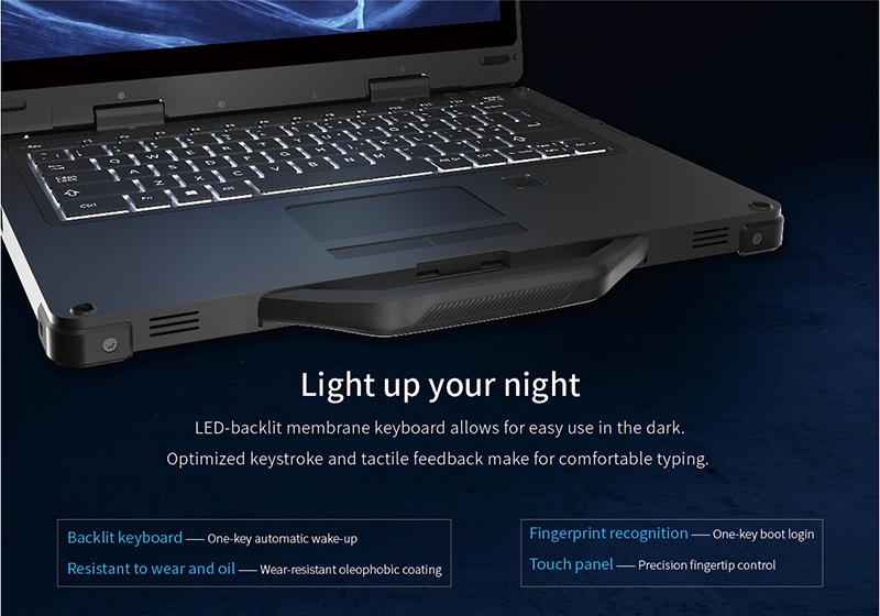 13.3" Rugged Laptop Intel i7/i5 16GB RAM Win10/11 WiFi Bluetooth GPS Backlit Keyboard