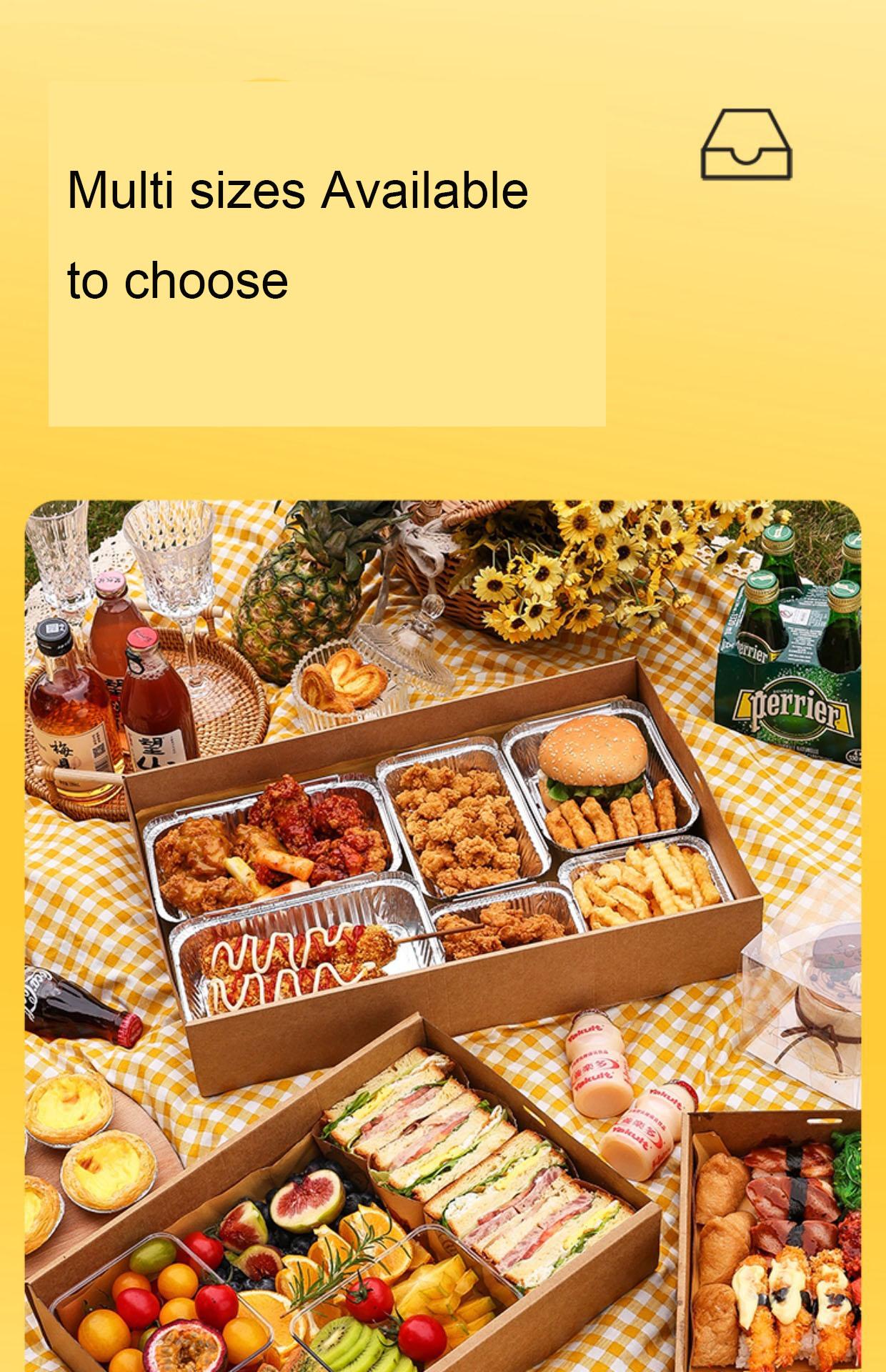 Customized Take Away Fast Food Package 25*36*8cm for Chemical Pulp and Custom Printing
