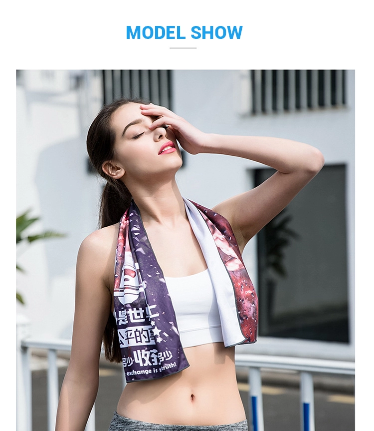 Professional Custom Gym Towel , Stay Cool Ice Towel Digital Printing SGS Certification