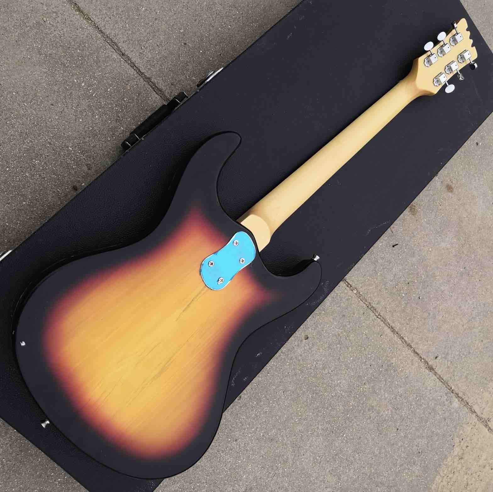 Custom 1966 Ventures Mosrite Zero Fret JRM Johnny Ramone Electric Guitar Tremolo Tailpiece in Blue Color