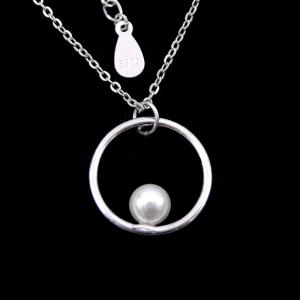 Quality Circular Shape Silver Pearl Necklace Real 925 Silver Customized Natural Pearl Bulk wholesale