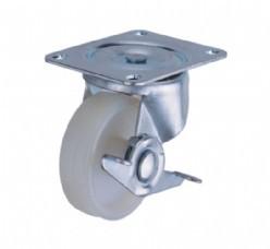 Quality light duty 2&quot; side brake white PP fat caster USA style, 3 inch rigid industry steel casters caster silver wholesale