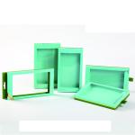 350g C1S paper matt finishing blue cell phone box with clear PET window for