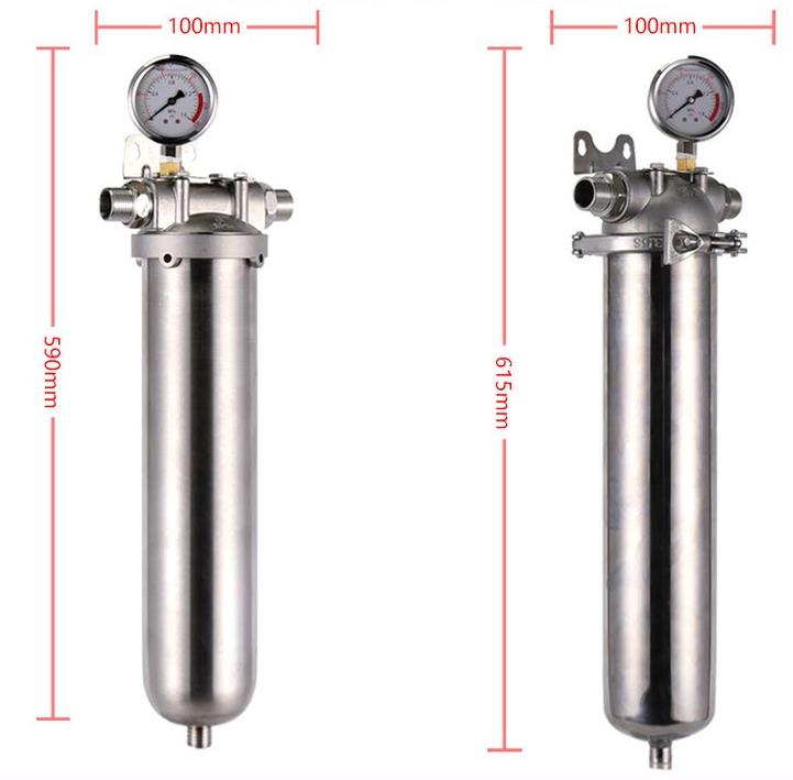 Water Purification 304 Stainless Steel Single Core Pre Coarse Filter for Liquid Media