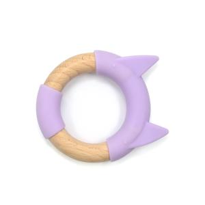 Quality Purple Silicone Beech Wood BPS BPA Free Funny Teething Toys wholesale