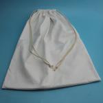 Soft Large Dust Bag For Dresses , Embossing White Cotton Drawstring Bag