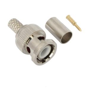 China Bayonet Nut Crimp on Male BNC Coaxial Cable Connector 3 Pieces for CCTV Wiring on sale