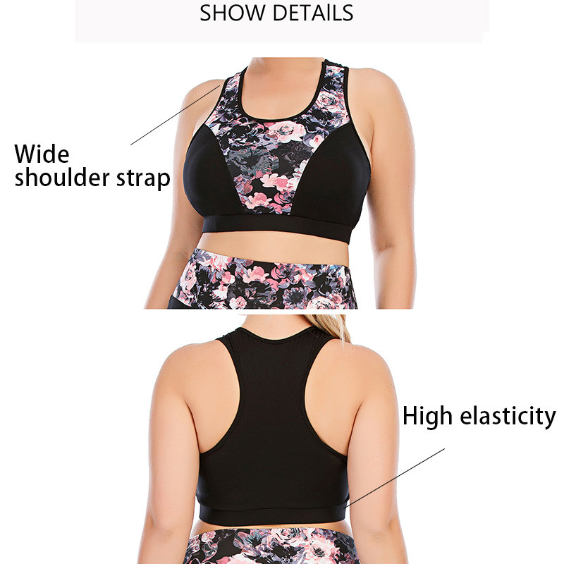 3XL Plus Size Workout Clothes Set Moisture Wicking Oversize 3 Piece Yoga Set