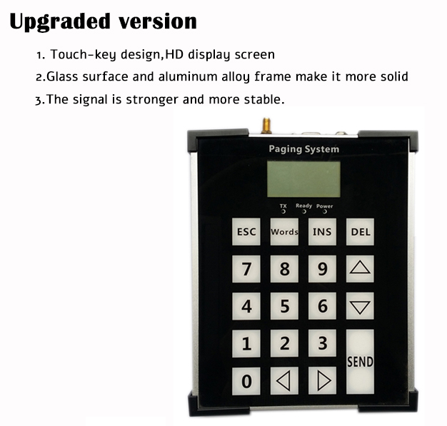 wireless FM modulation waterproof long range signal pocsag coaster pager for clinic or restaurant