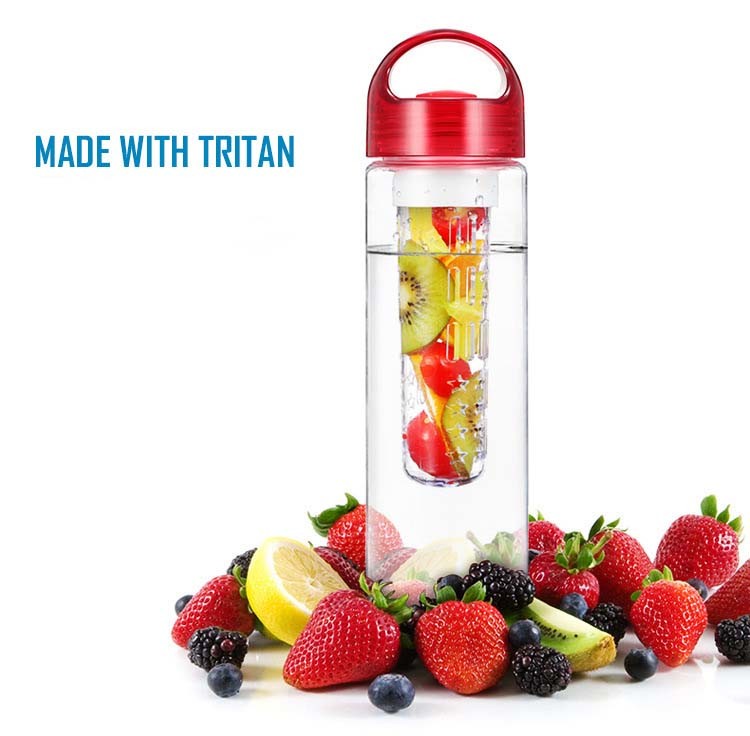 Leakproof 700ml 800ml Water Bottle Custom Print BPA Free Insulated Fruit Infuser Water Bottle 32 Oz Perfect For Outdoors Travel Easy To Clean &