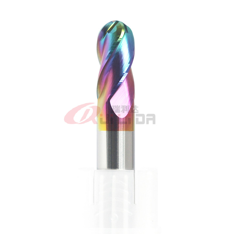 HRC65 Mirror Surface Aluminum End Mill 4 Flutes Ballnose Endmill With DLC Coating